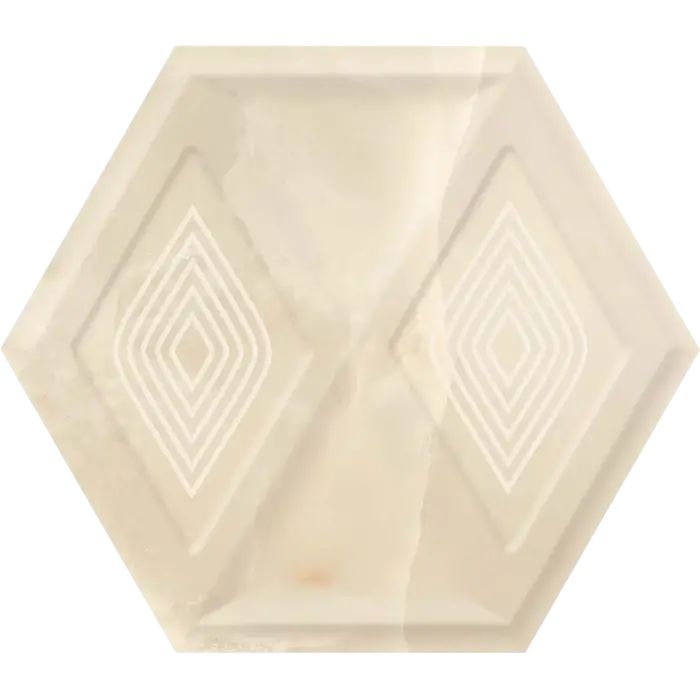 Hexagon Illusion Beige struktura sciana polysk 17,1 x 19,8 cm