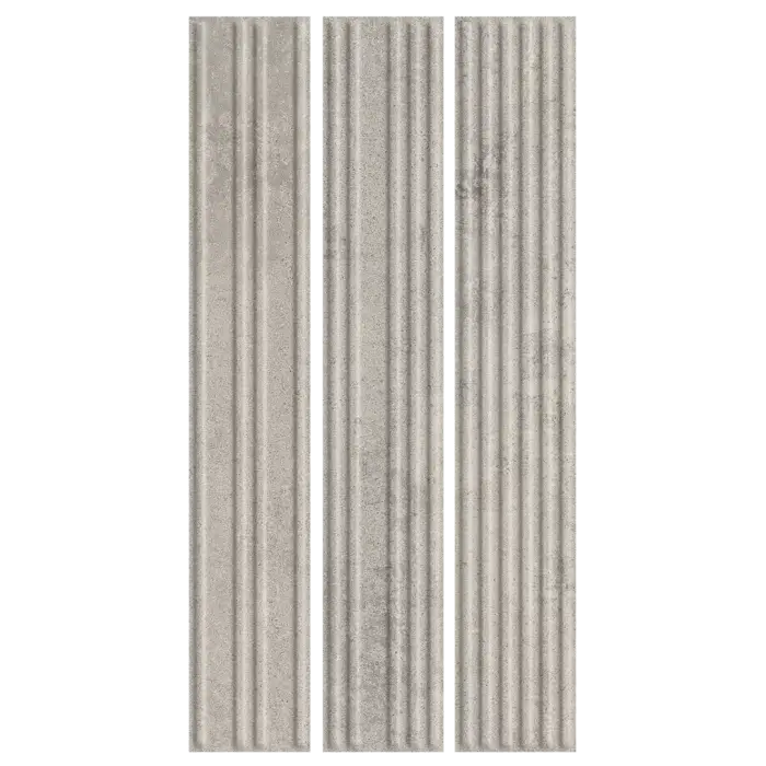 Faianță Carrizo Grey struktura stripes mix mat 6.6 x 40 cm