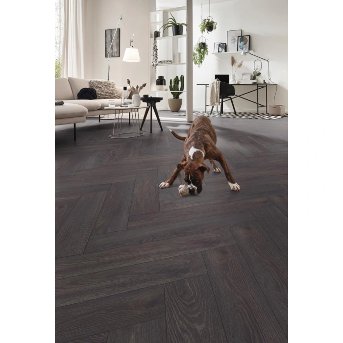Parchet Kronotex Herringbone D6010 Elba Oak Black