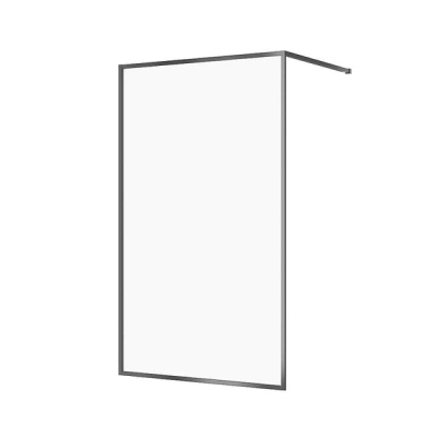 Cabină de Duș Walk-In Larga 120 x 200 cm, Profil Negru