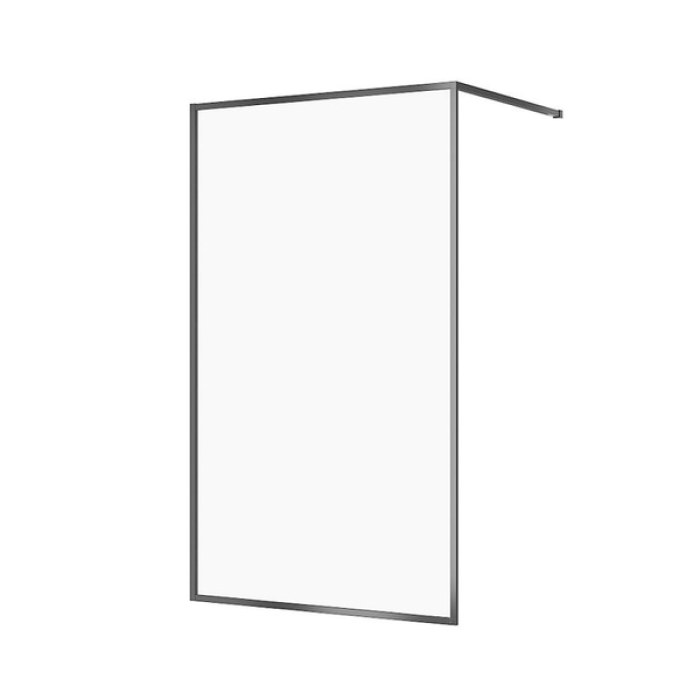 Cabină de Duș Walk-In Larga 120 x 200 cm, Profil Negru