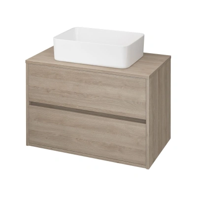 Dulap lavoar pe blat/încastrat Crea, stejar, 80 cm, montat, Cersanit