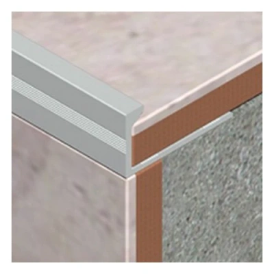 Colțar pentru faianță, gresie sau terminație scări/ trepte din aluminiu eloxat 10 mm - argintiu satinat