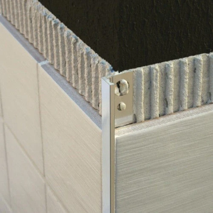 Colțar/ Profil drept exterior din aluminiu eloxat muchii exterioare 12 mm - alb