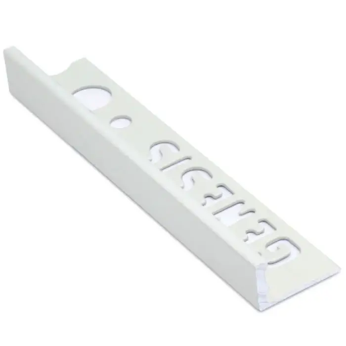 Colțar/ Profil drept exterior din aluminiu eloxat muchii exterioare 12 mm - alb