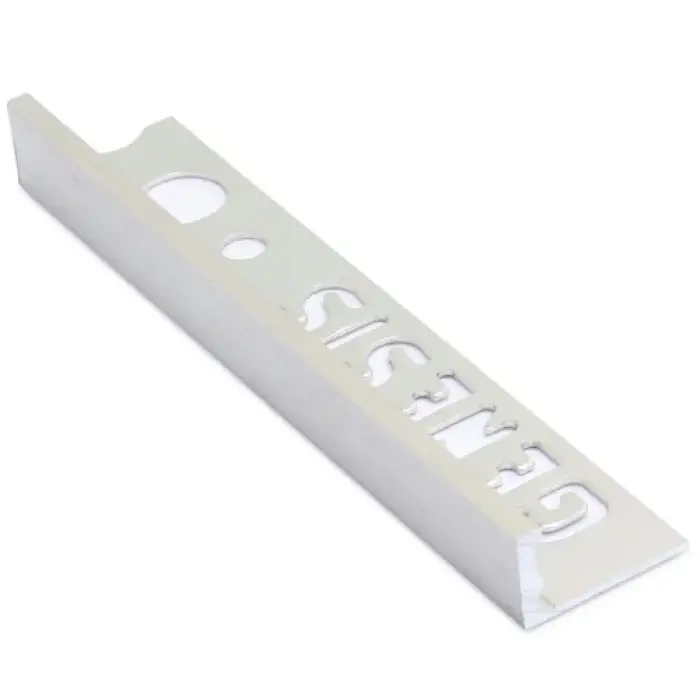 Colțar/ Profil drept exterior din aluminiu eloxat muchii exterioare 10 mm - argintiu periat