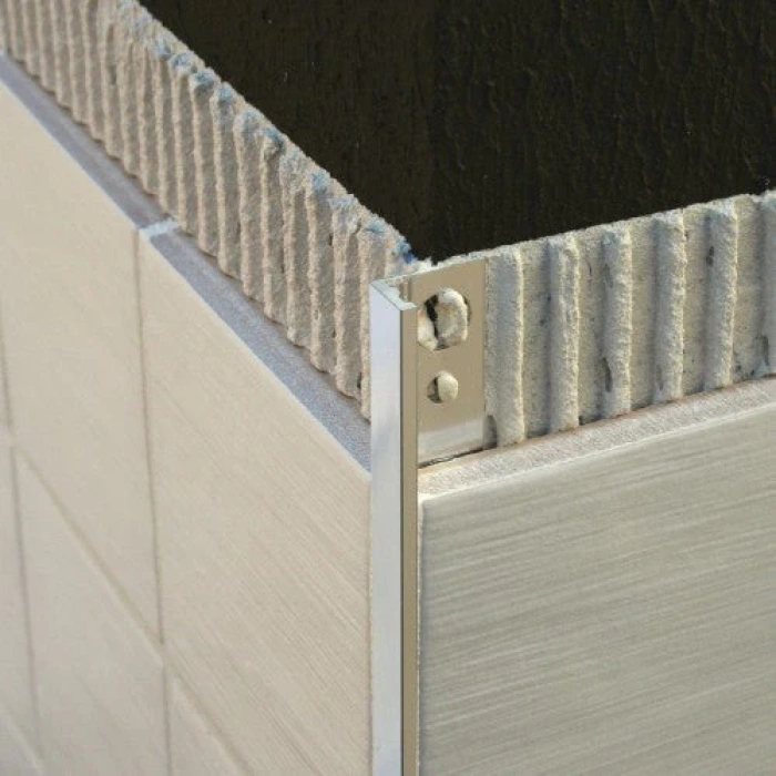 Colțar/ Profil drept exterior din aluminiu eloxat muchii exterioare 10 mm - cupru periat