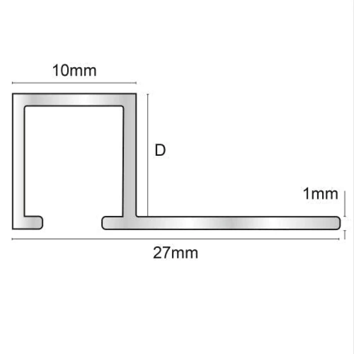 Colțar/ Profil colț exterior din aluminiu eloxat 10 x 12 mm - negru mat