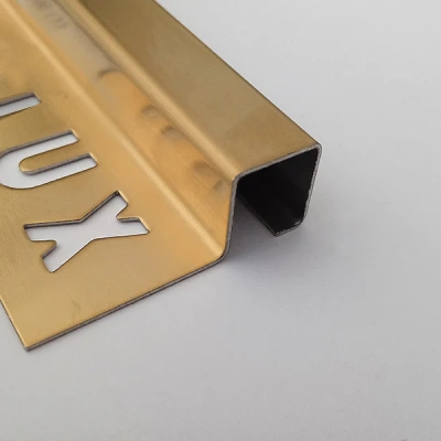 Baghetă pătrată din inox 10 mm - auriu periat