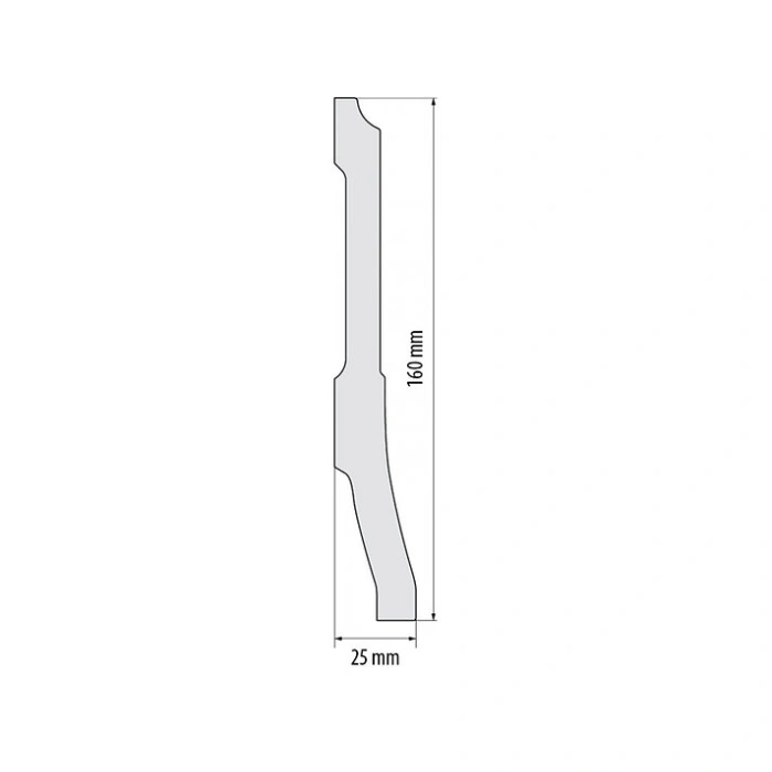 Plintă decorativă albă din DUROTEC 35