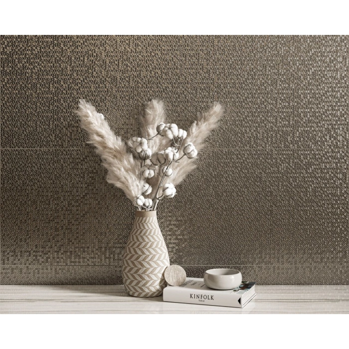 Faianță Decor Noisy Whisper Anthracite struktura 39,8 x 119,8 cm