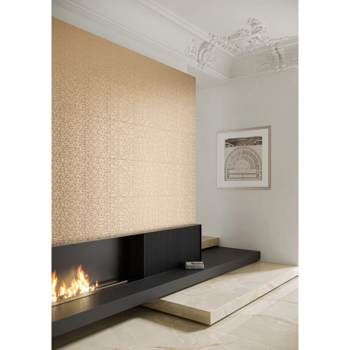 Faianță Decor Noisy Whisper Gold struktura 39,8 x 119,8 cm